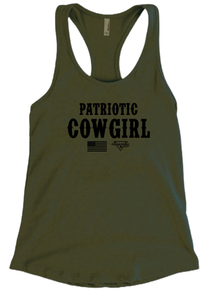 Women's CCA PATRIOTIC COWGIRL Racer Back Tank Tops