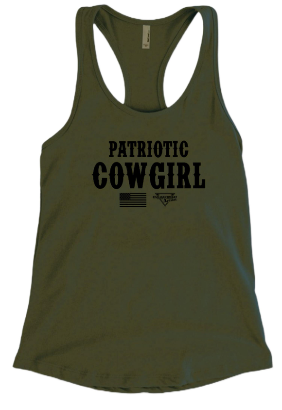 Women's CCA PATRIOTIC COWGIRL Racer Back Tank Tops